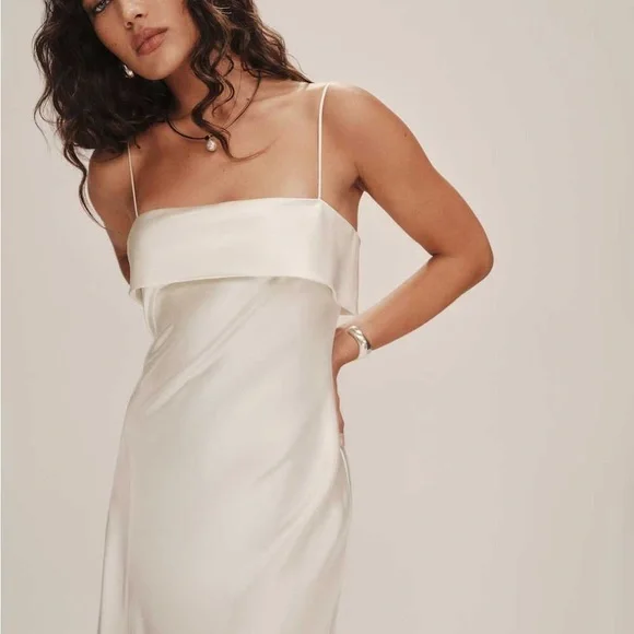 Reformation Silk Cream Dress - Picture 5 of 8